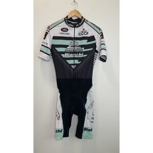 Jaguar Bianchi Hincapie Sportswear Cycling Bike One Piece Jersey Short Unitard M